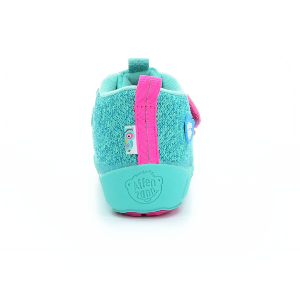 Affenzahn Übergangsschuh Knit Happy Eule mit Membran Klett