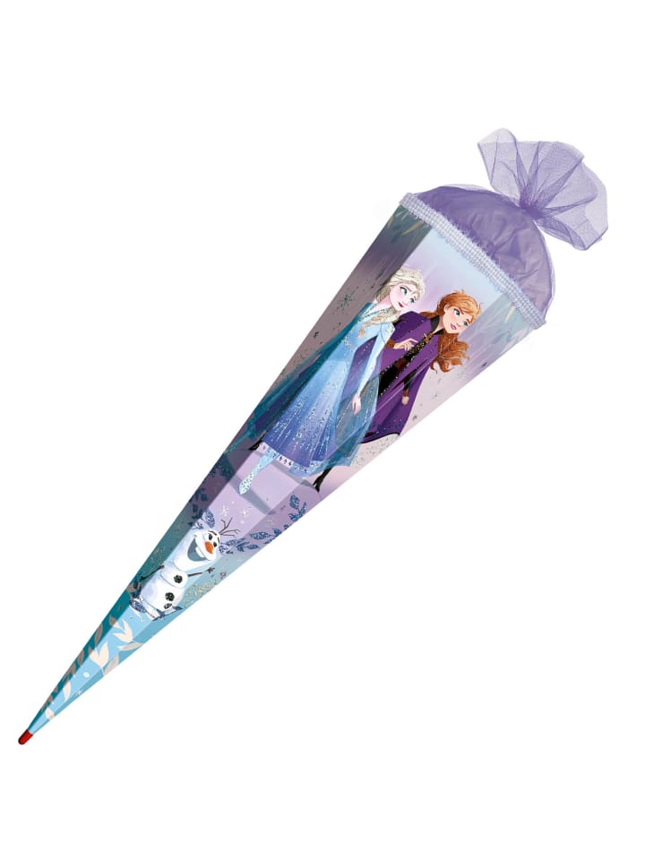 ROTH Schultüte groß Disney Frozen 85 cm, Glitter Glitzerborte in Lila günstig kaufen onesize