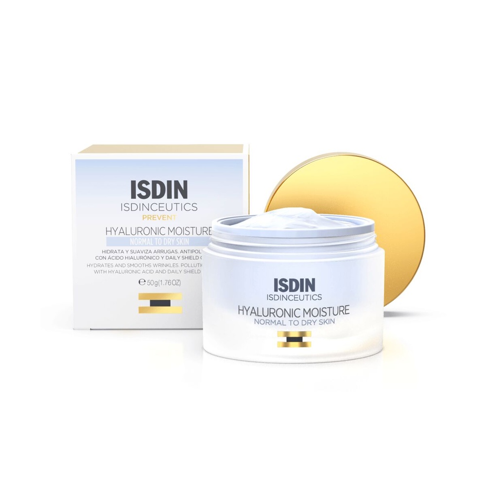 isdin Hyaluronic Moisture Peaux Normales à Sèches Crème de jour hydratante à l'acide hyaluronique Peaux Normales à Sèches