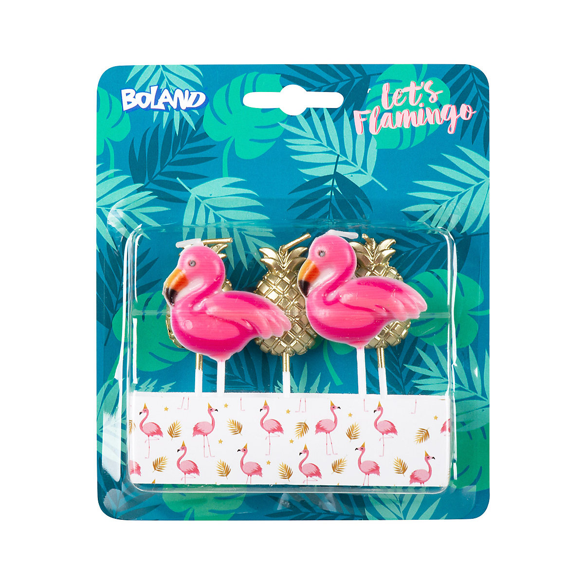 Kerzen Flamingo/Ananas auf Picker, 5 Stück