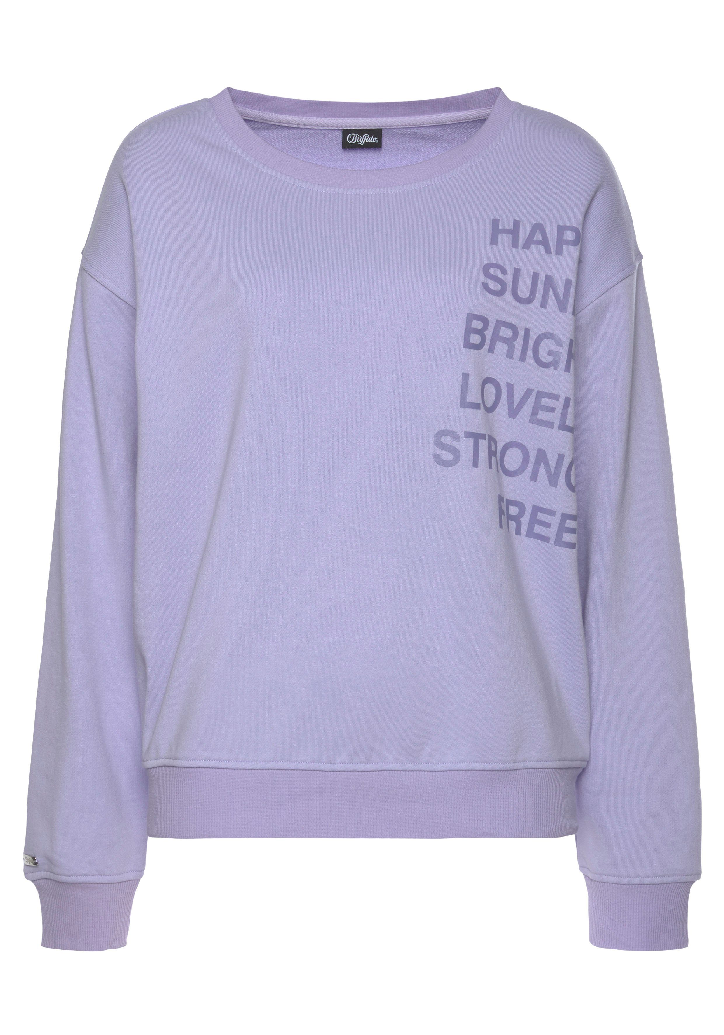 Buffalo Sweatshirt mit Statement Druck, Loungeanzug