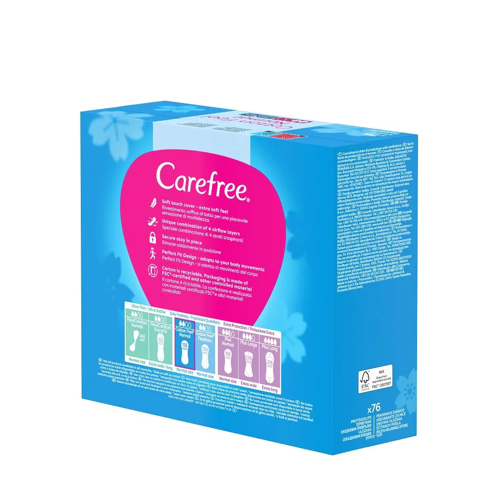 „Carefree“ medvilniniai įklotai „Fresh“, 76 vnt.