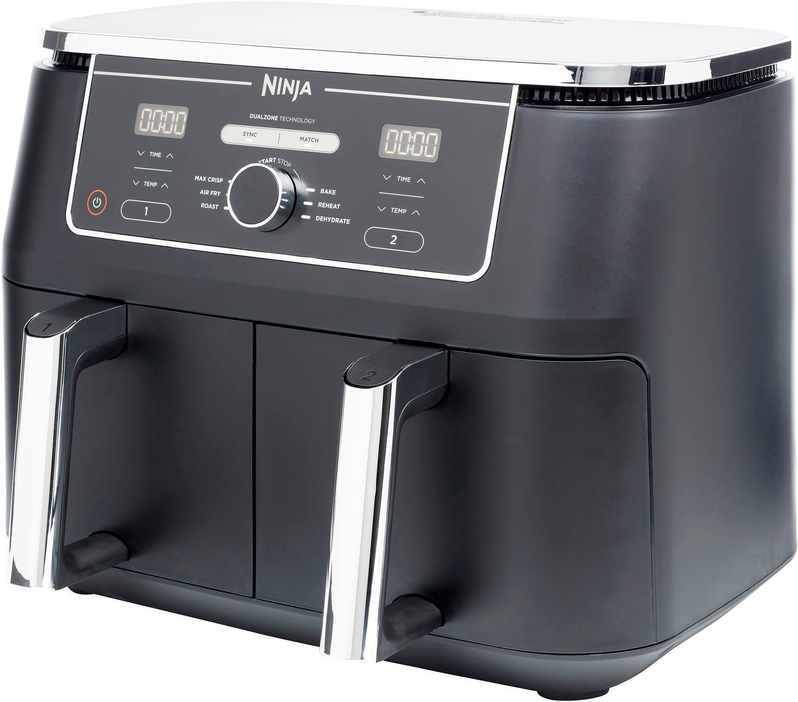 NINJA Heißluftfritteuse Foodi AF400EU Dual Zone Airfryer, 2470 W, Kapazität je 1,4 kg, incl. 2 Crisper Gittereinsätze