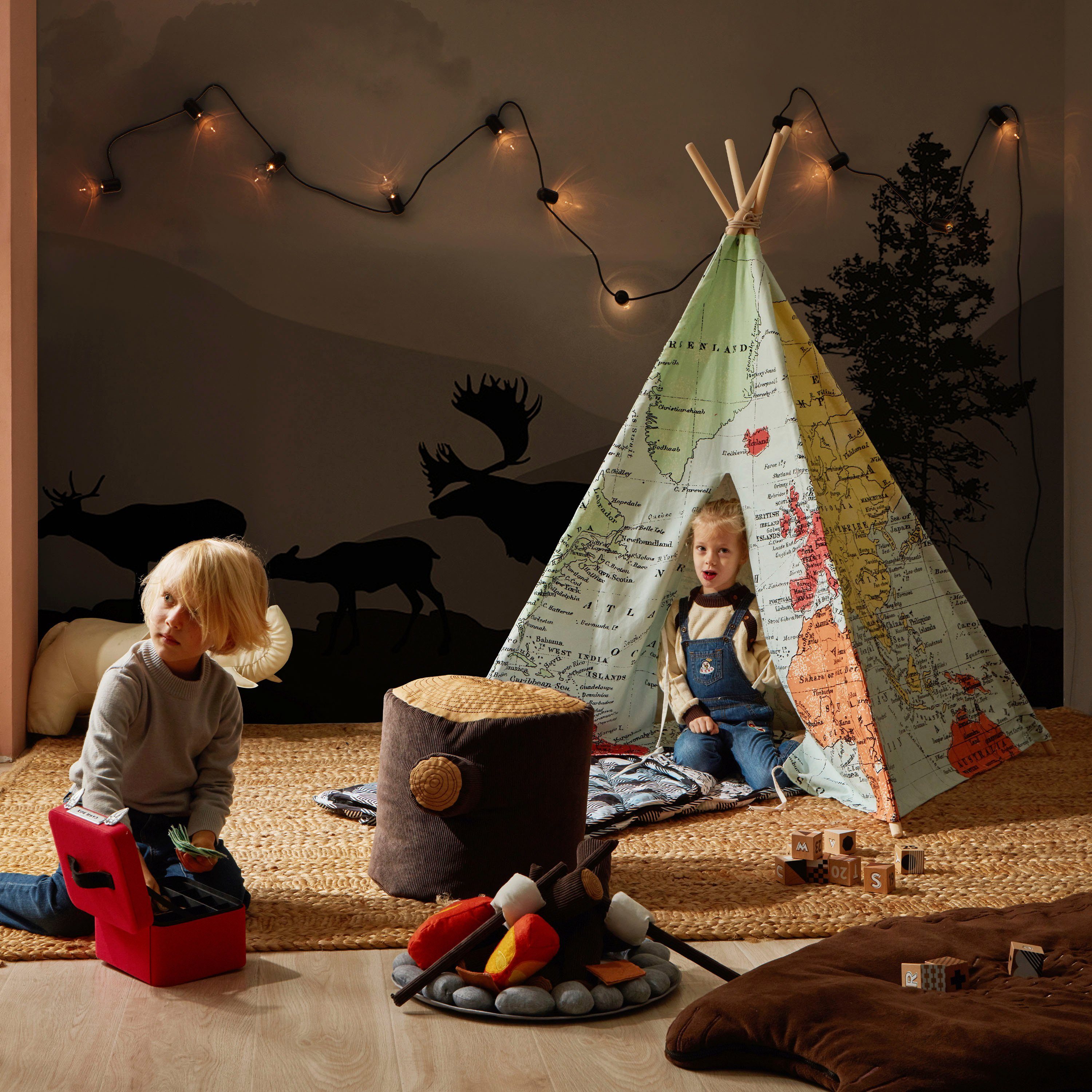 Sunny Tipi-Zelt Weltkarte