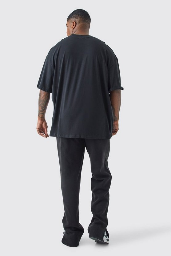 Plus Limited Edition Jogginghose mit geteiltem Saum in Schwarz