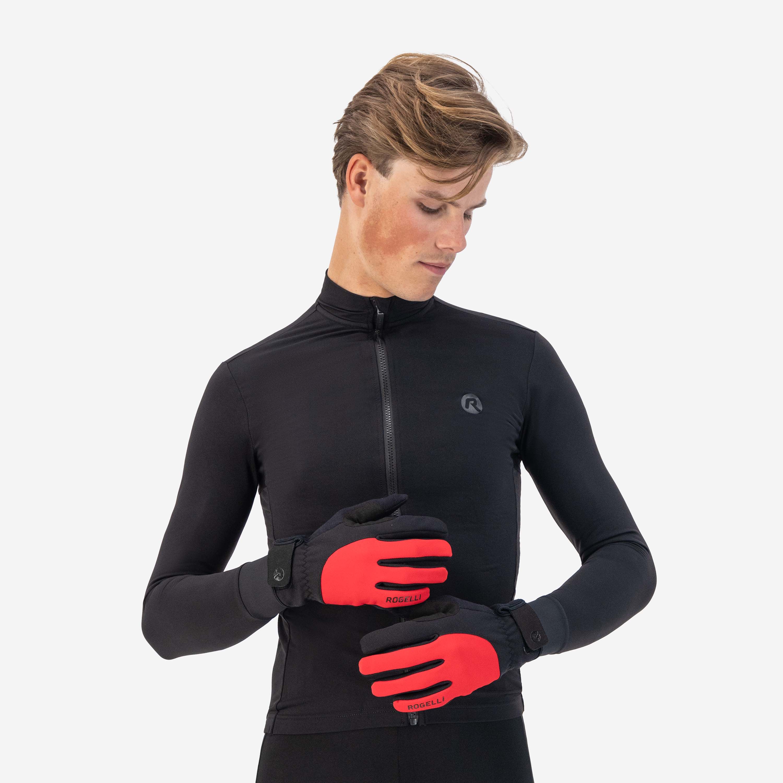 Rogelli Core Red Herren Winter-Fahrradhandschuhe