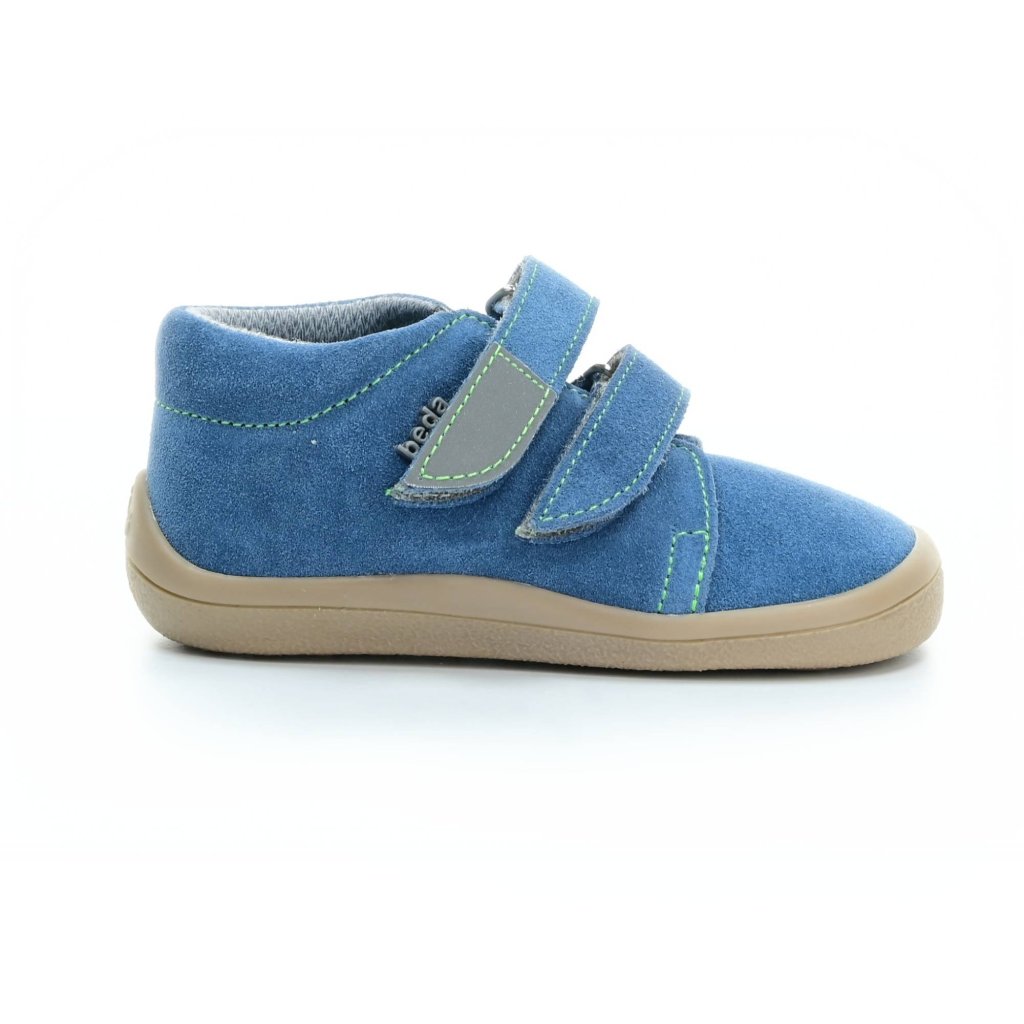 Beda Mateo mit Membran (BF 0001/W/M/FW) blaue Barfuß-Stiefeletten