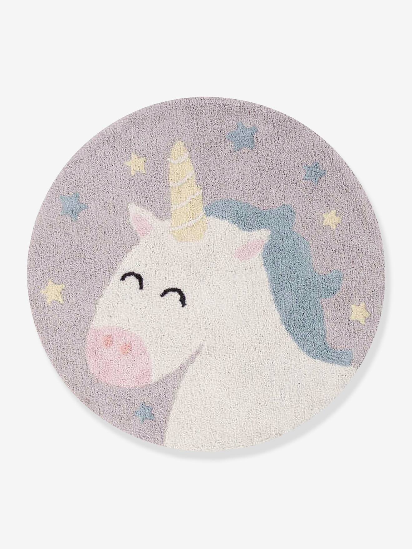 Tapis coton lavable Licorne Believe in yourself LORENA CANALS gris