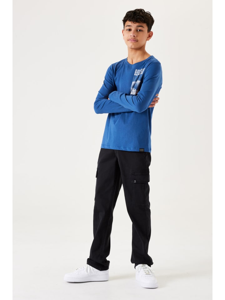 Garcia Langarmshirt mit Print in dew blue günstig kaufen