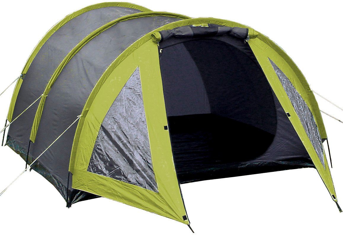 EXPLORER Tunnelzelt Campingset 5-teilig, 1 Zelt / 2 Schlafsäcke / 2 Isomatten, Personen: 3 (Set, 5 tlg., 1 x Tunnelzelt, 2 x Schlafsack Light 600, 2 x Isoliermatte gerollt)