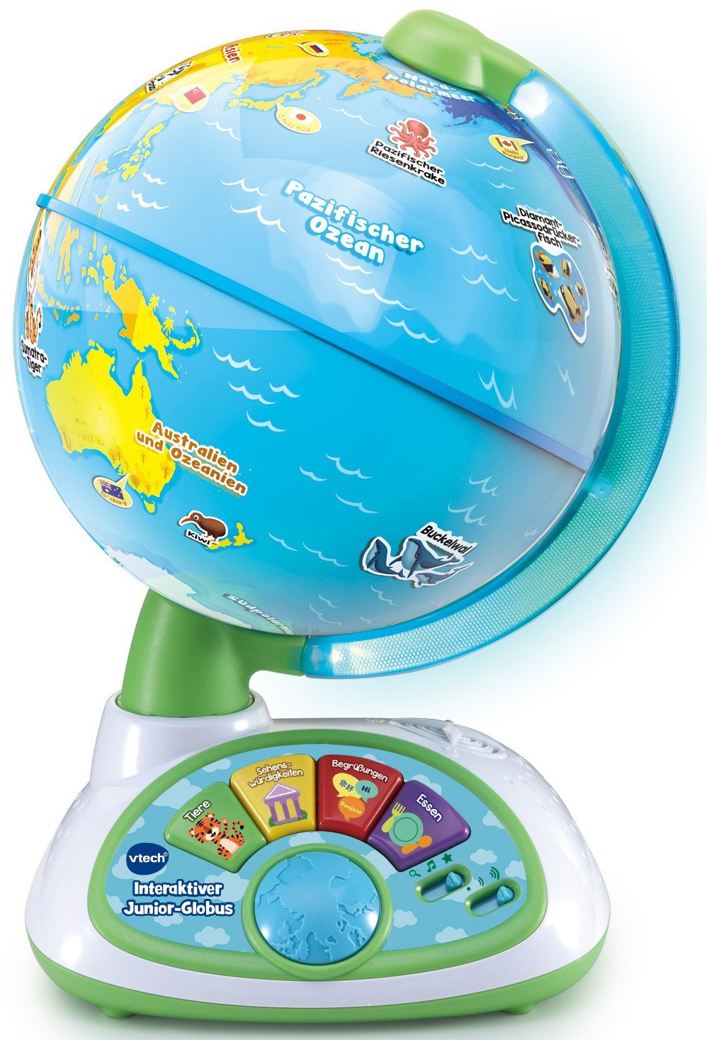 Vtech® Globus Ready Set School, Interaktiver Junior-Globus, Lernglobus mit Licht und Sound