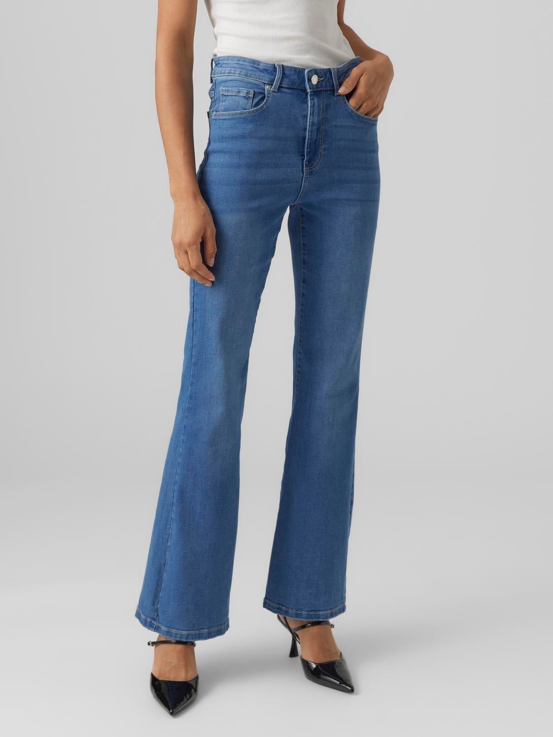 VMSELINA Hohe Taille Ausgestellt Jeans