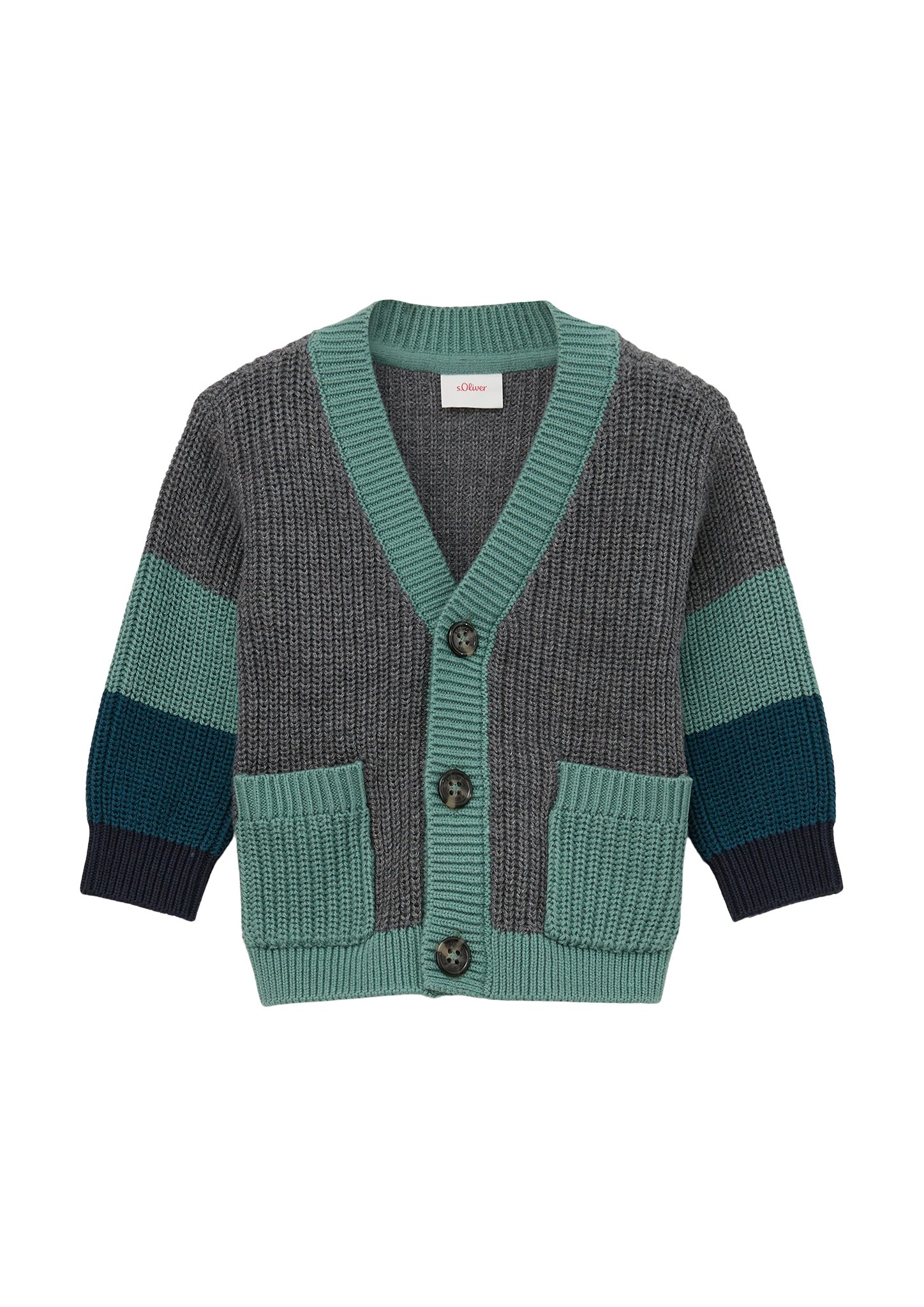s.Oliver Strickjacke Strickjacke in Colour Blocking-Optik
