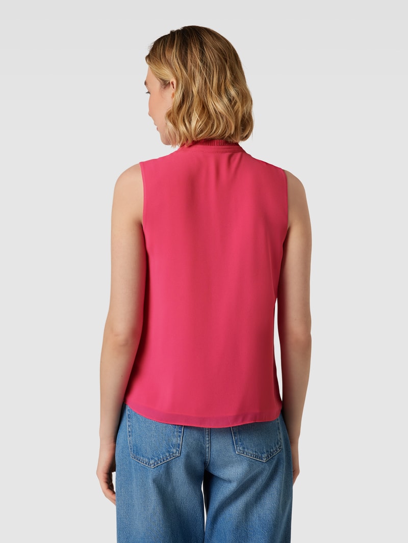 Blusentop mit Schlüsselloch-Ausschnitt in fuchsia