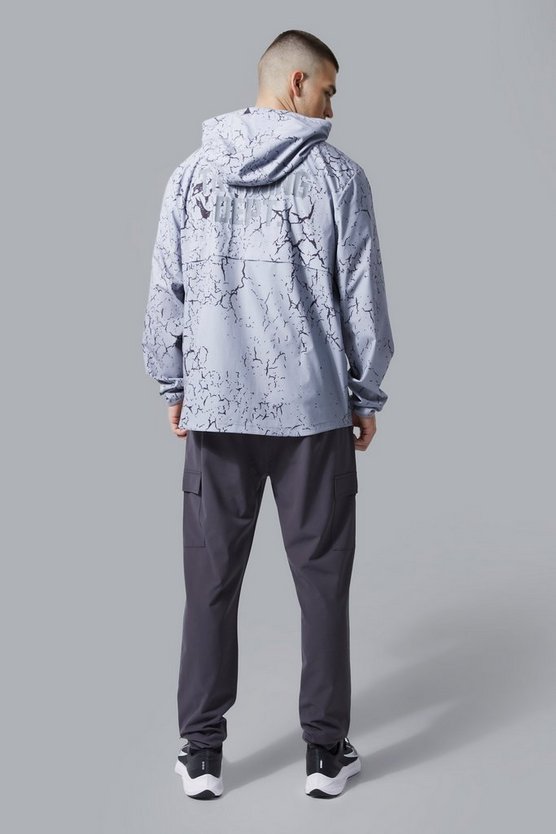 Tall Active Trainings Dept Windbreaker mit Marmor-Print