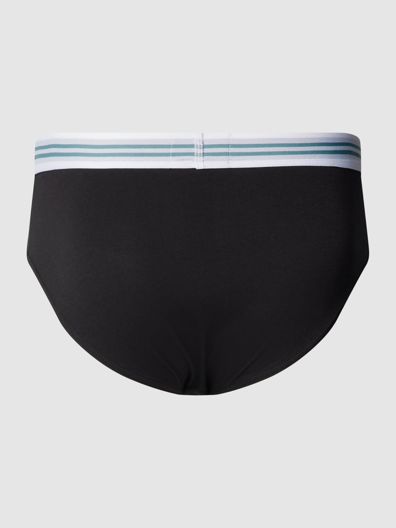 Pants mit Label-Bund Modell 'MIXED WAISTBAND' im 3er-Pack in schwarz