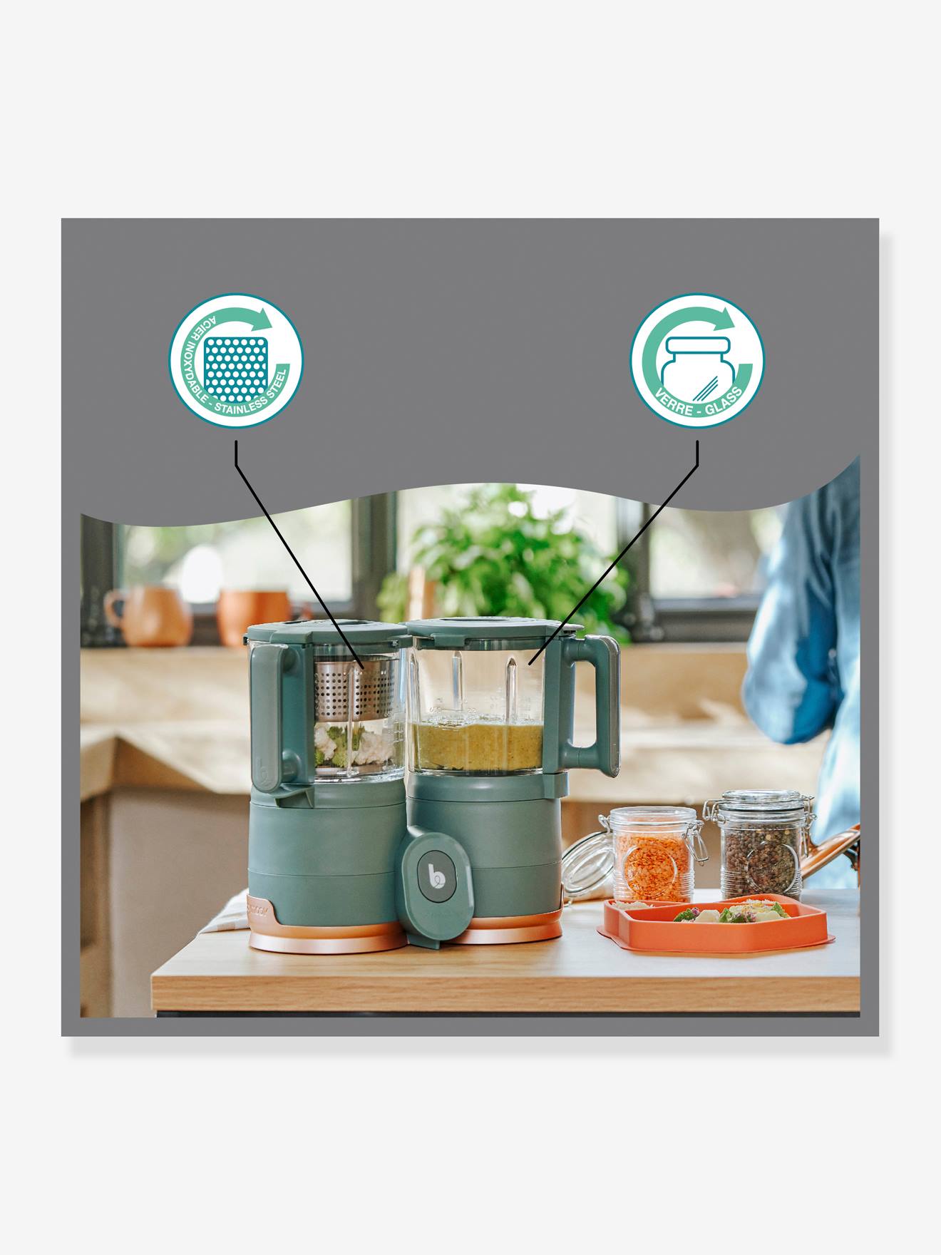 Robot multifonctions Nutribaby Glass BABYMOOV forest green