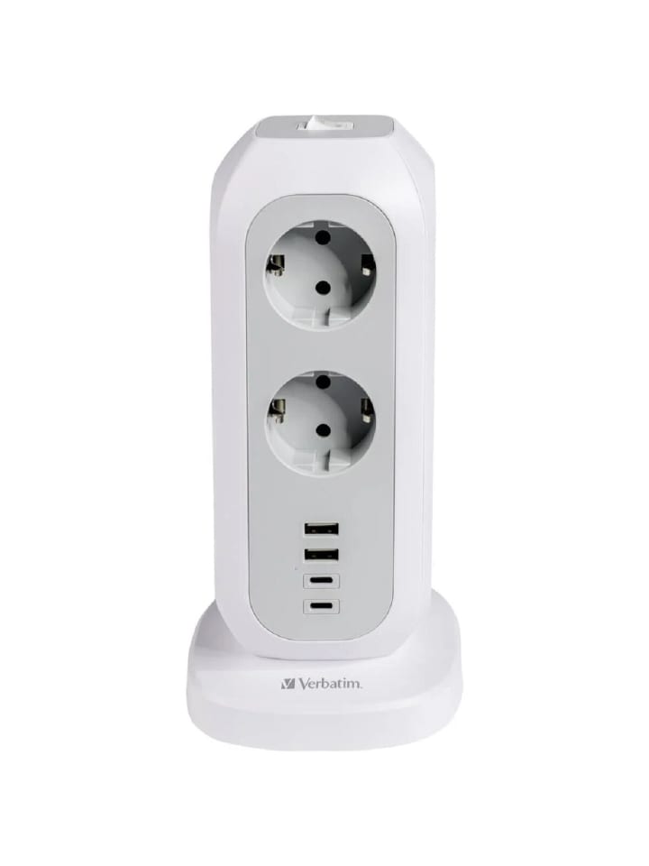 COFI 1453 Multifunktionaler Euro-Steckdosenturm 11-fach Steckdose mit USB in Weiß günstig kaufen onesize