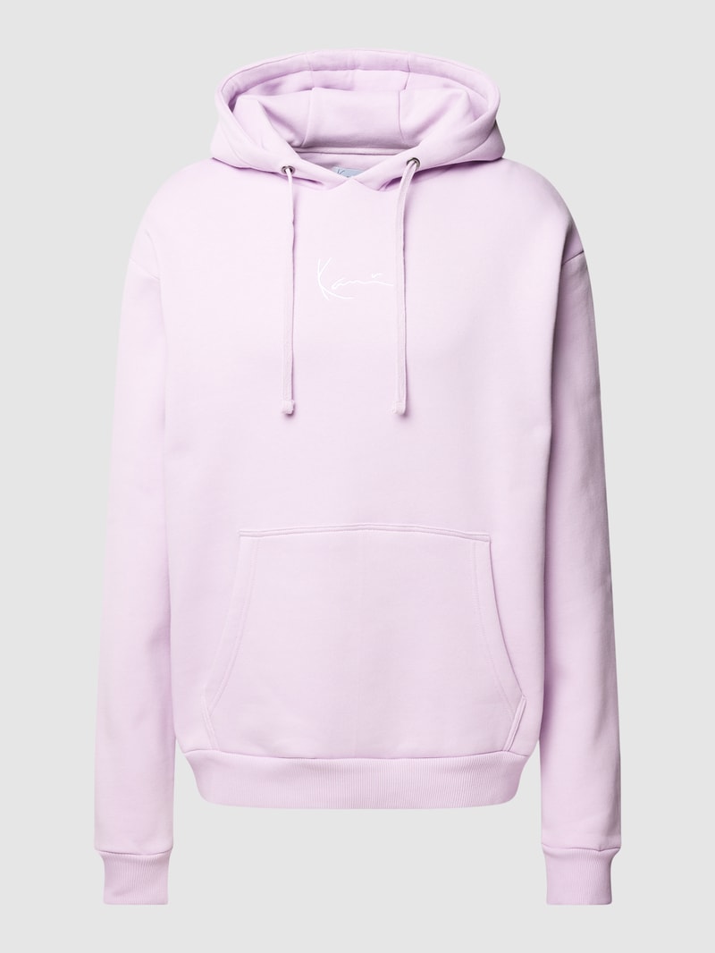 Hoodie mit Logo-Stitching in flieder