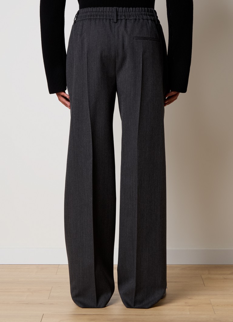 Pantaloni Burberry din lână cu croi larg și buzunare laterale