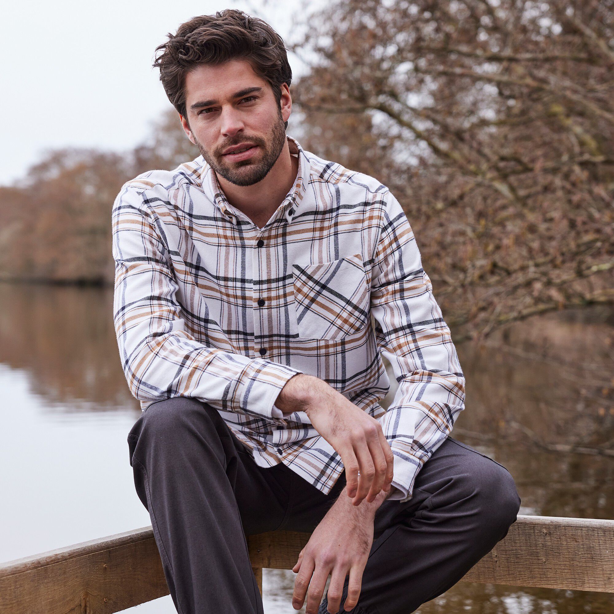 Chemise en flanelle carreaux fils-teints