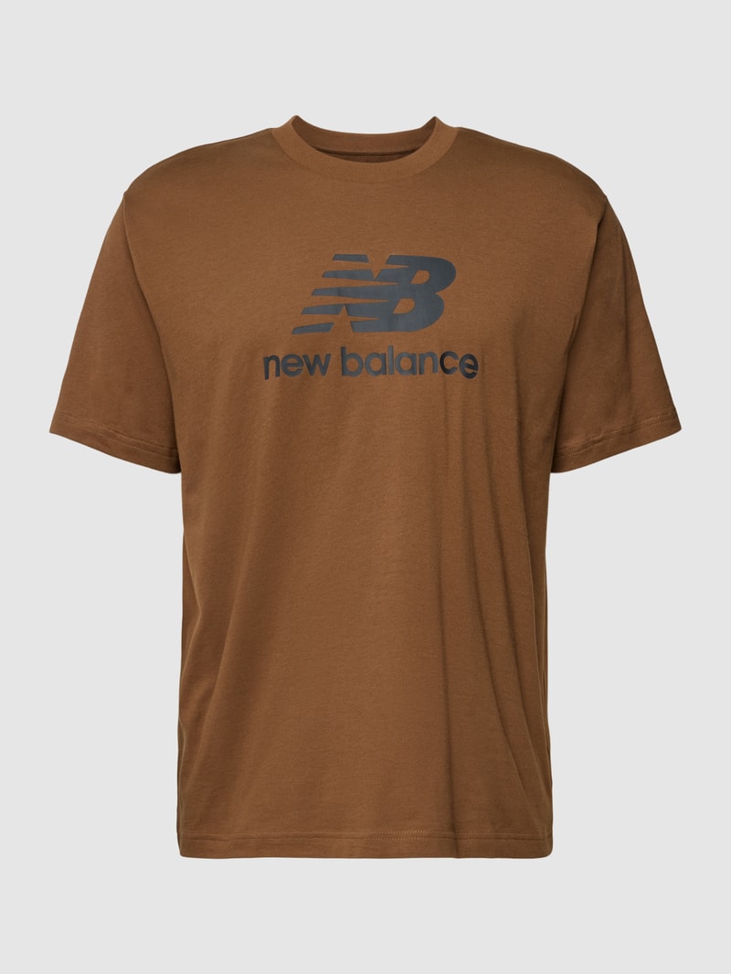 T-Shirt mit Logo-Print in dunkelbraun