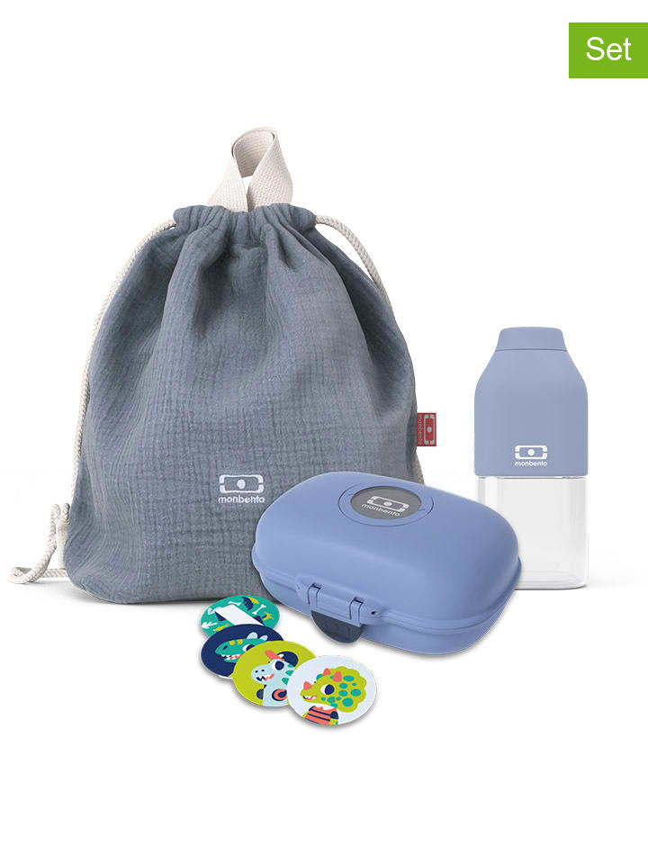 Monbento 3tlg, Snack-Set in Blau günstig kaufen onesize