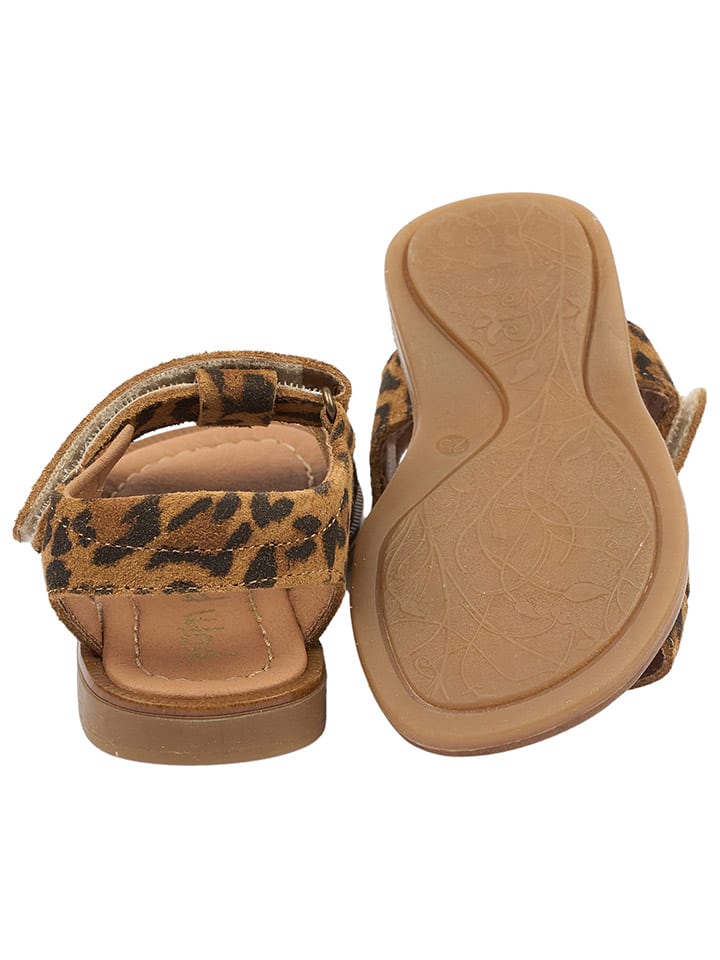 POM POM Leder-Sandalen in Hellbraun günstig kaufen