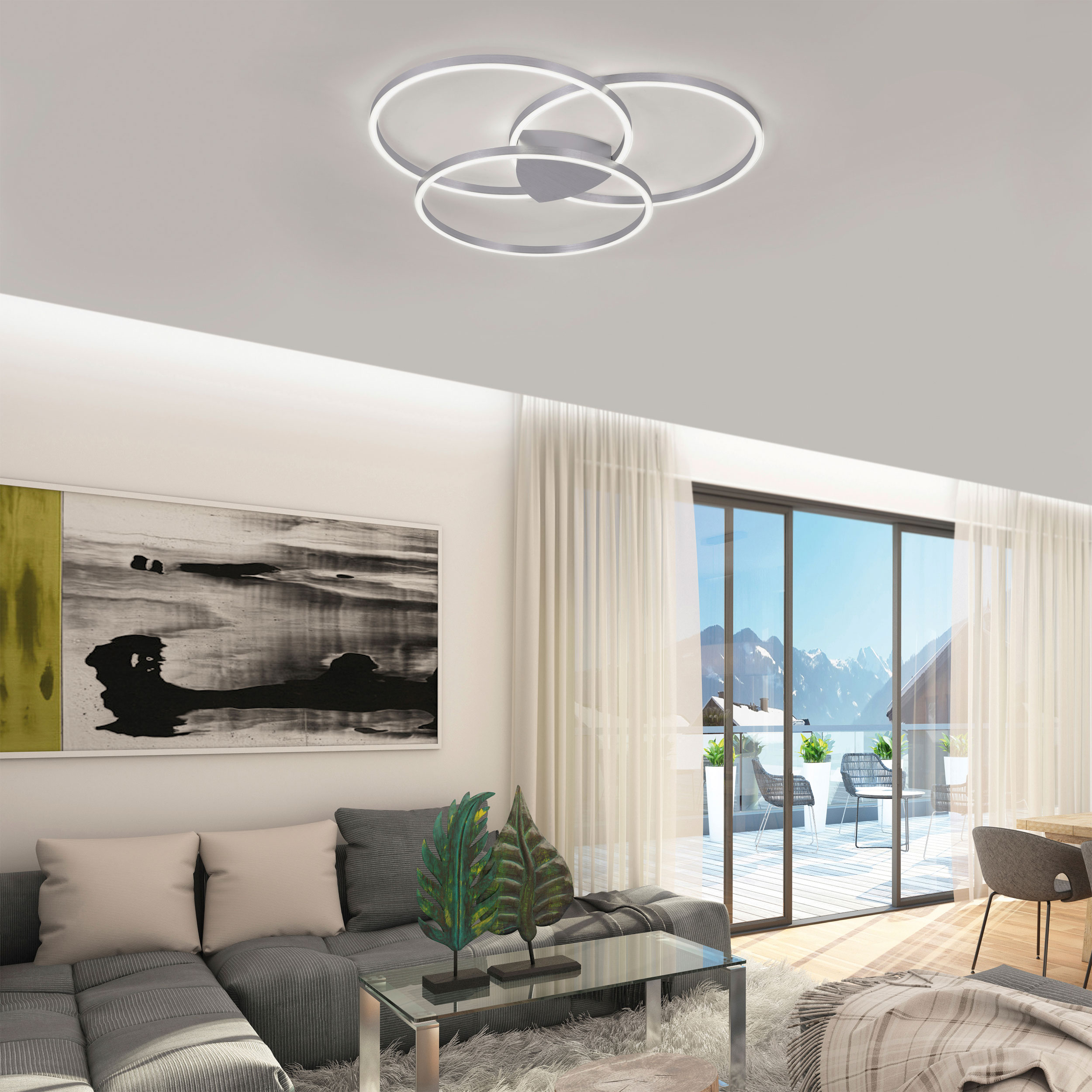 QLED-Deckenleuchte 3flg