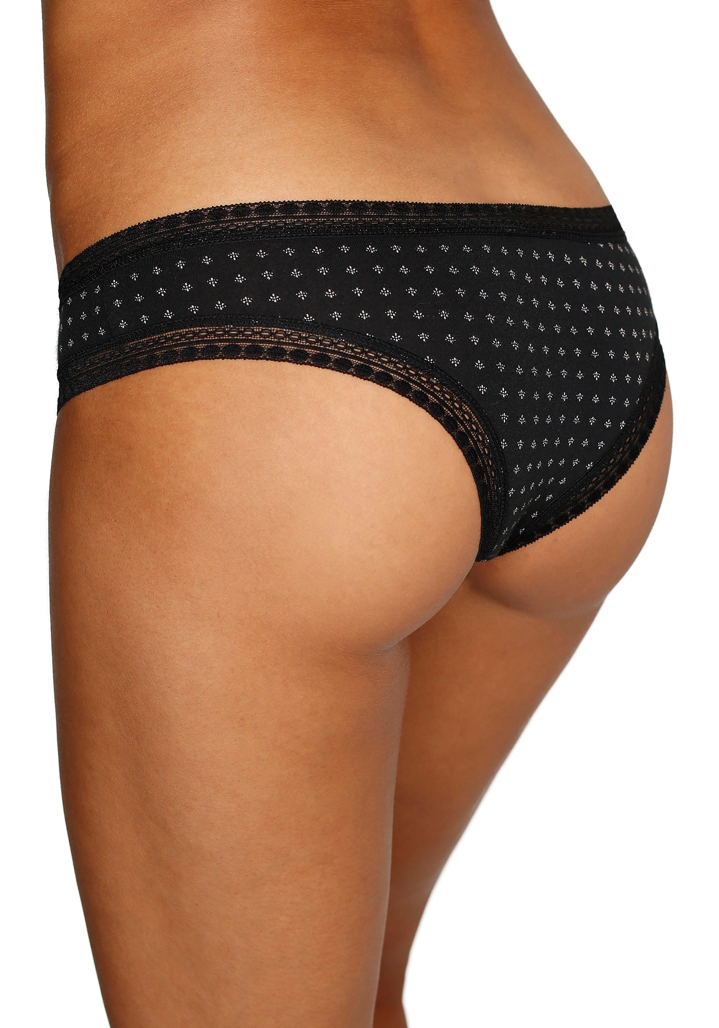 LASCANA Brasilslip (Packung, 3-St) aus elastischer Baumwolle mit weicher Spitze