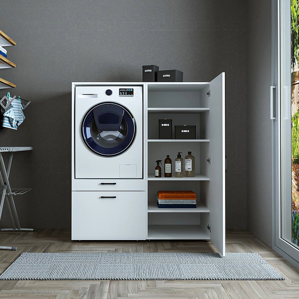 Roomart Waschmaschinenumbauschrank (Roomart Waschmachinenschrank für Hauswirtschaftsraum HBT:145x127x66)