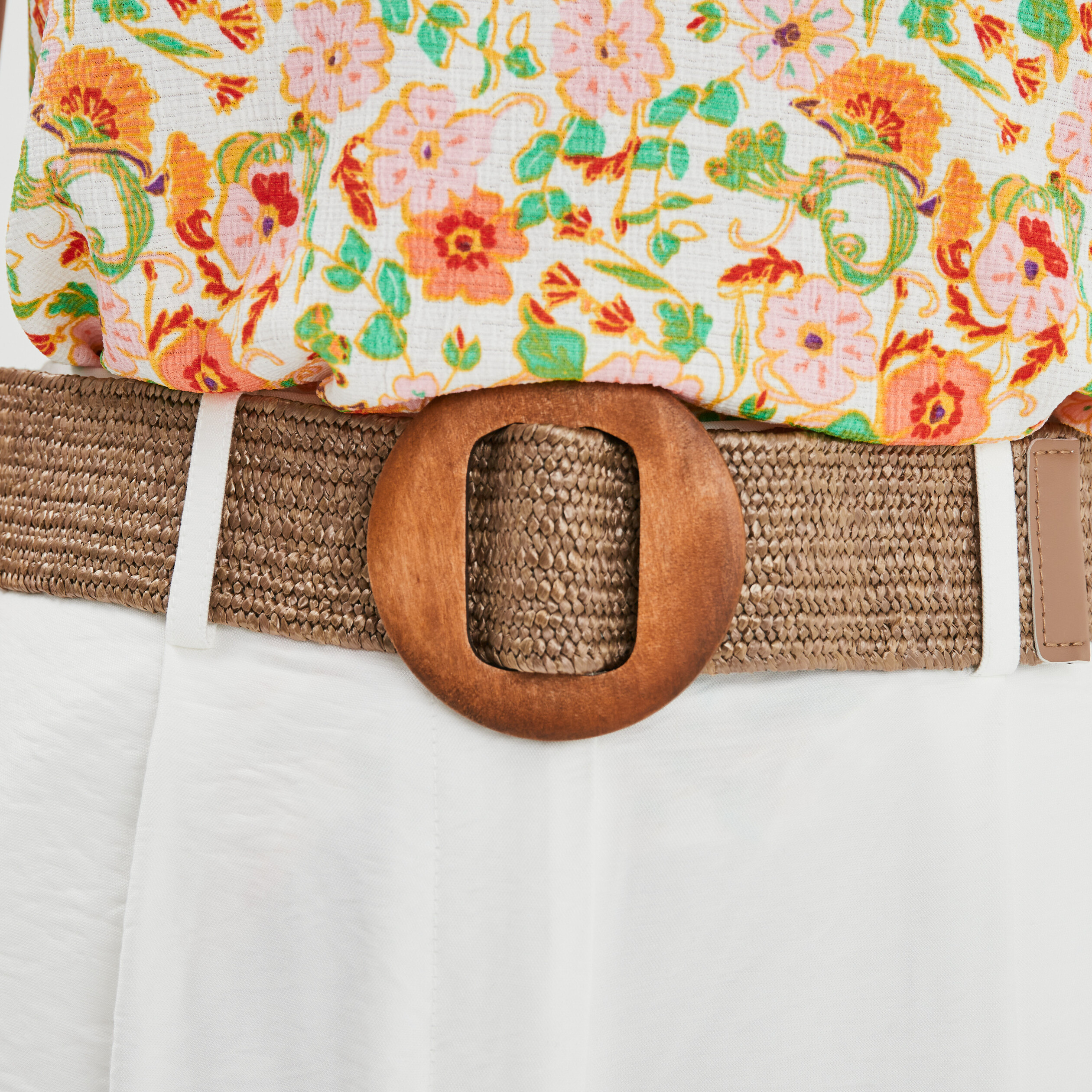 Short évasé avec ceinture blanc femme | La Halle