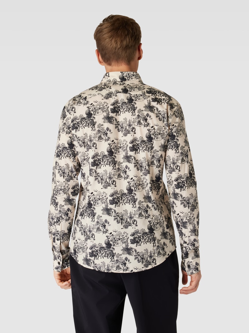 Freizeithemd im Allover-Look Modell 'Ermo' in offwhite