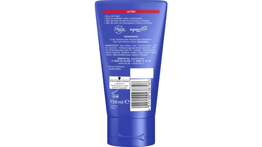 TAFT Styling Gel Ultra 150 ml Haltegrad 4 - starker Halt 150 ml