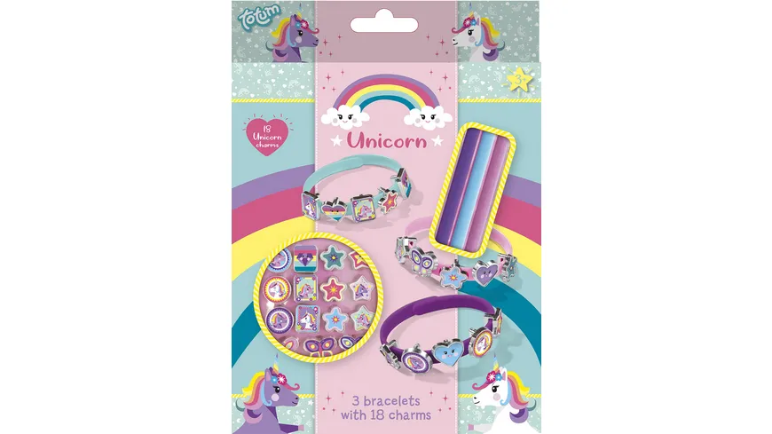 Totum - CREATIVITY EINHORN ARMBÄNDER MIT 18 ANHÄNGERN