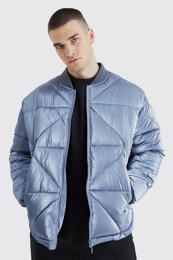 Tall Steppjacke in Metallic-Optik