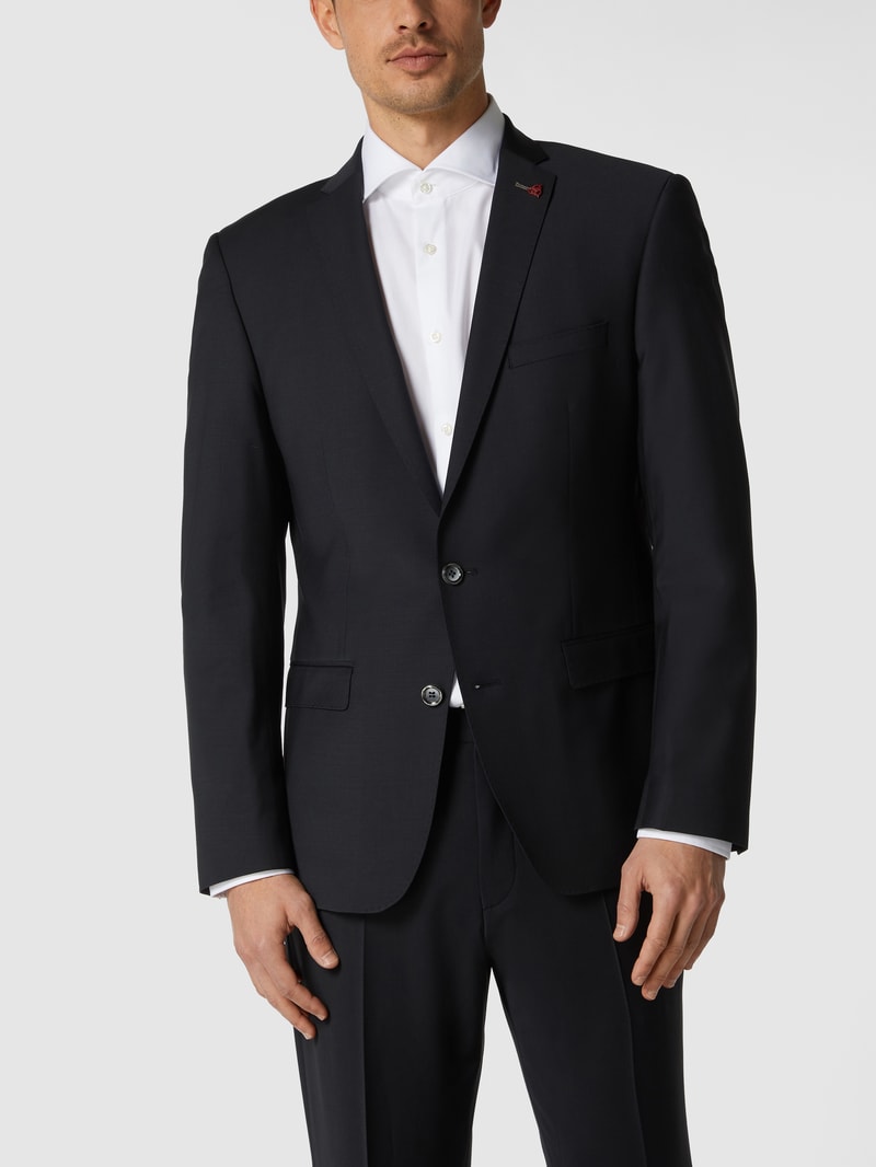 Slim Fit 2-Knopf-Sakko aus Schurwollmischung in schwarz