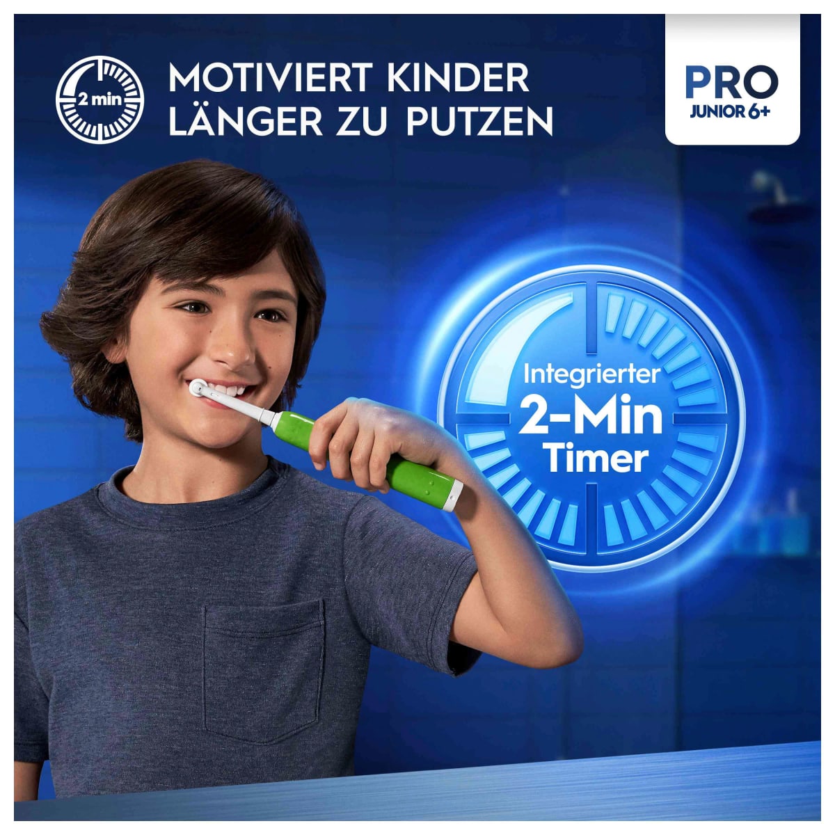 Elektrische Zahnbürste Kinder PRO Junior Green, ab 6 Jahren, 1 St