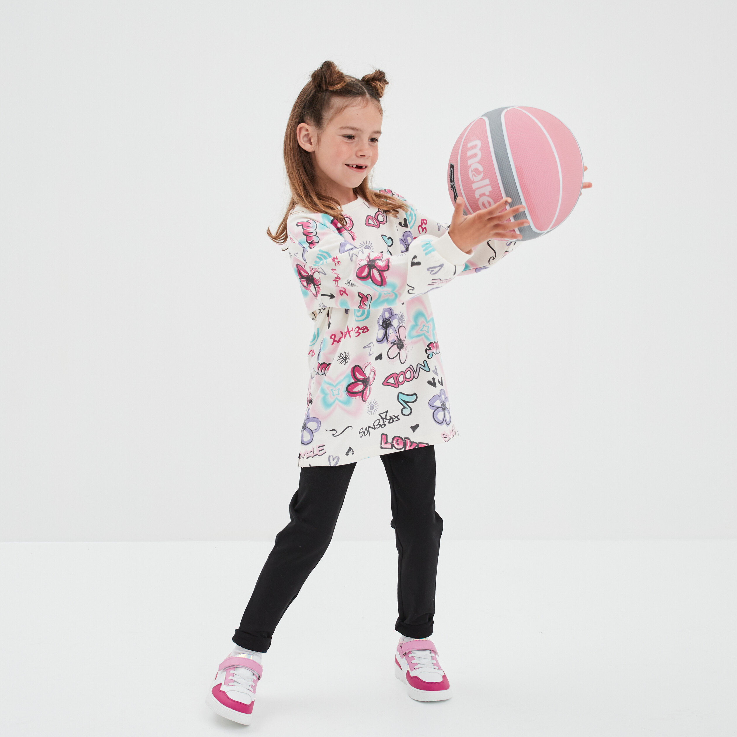 Ensemble sweat long et legging beige fille | La Halle