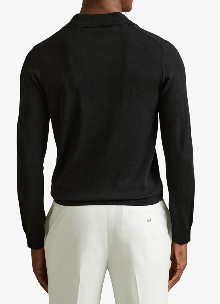 Reiss Milburn fino pletena polo majica od mješavine merino vune