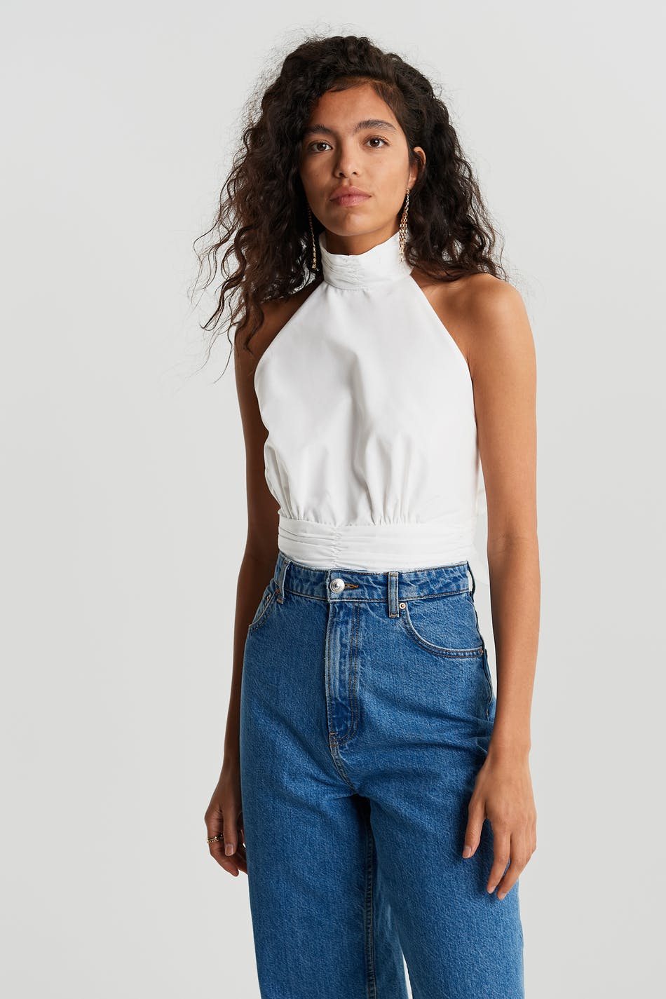 Poplin tie back top
