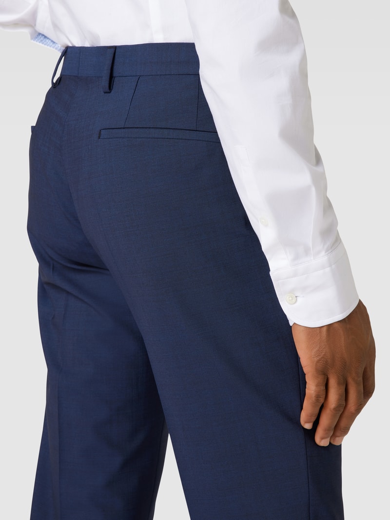 Slim Fit Anzug mit Strukturmuster in marineblau