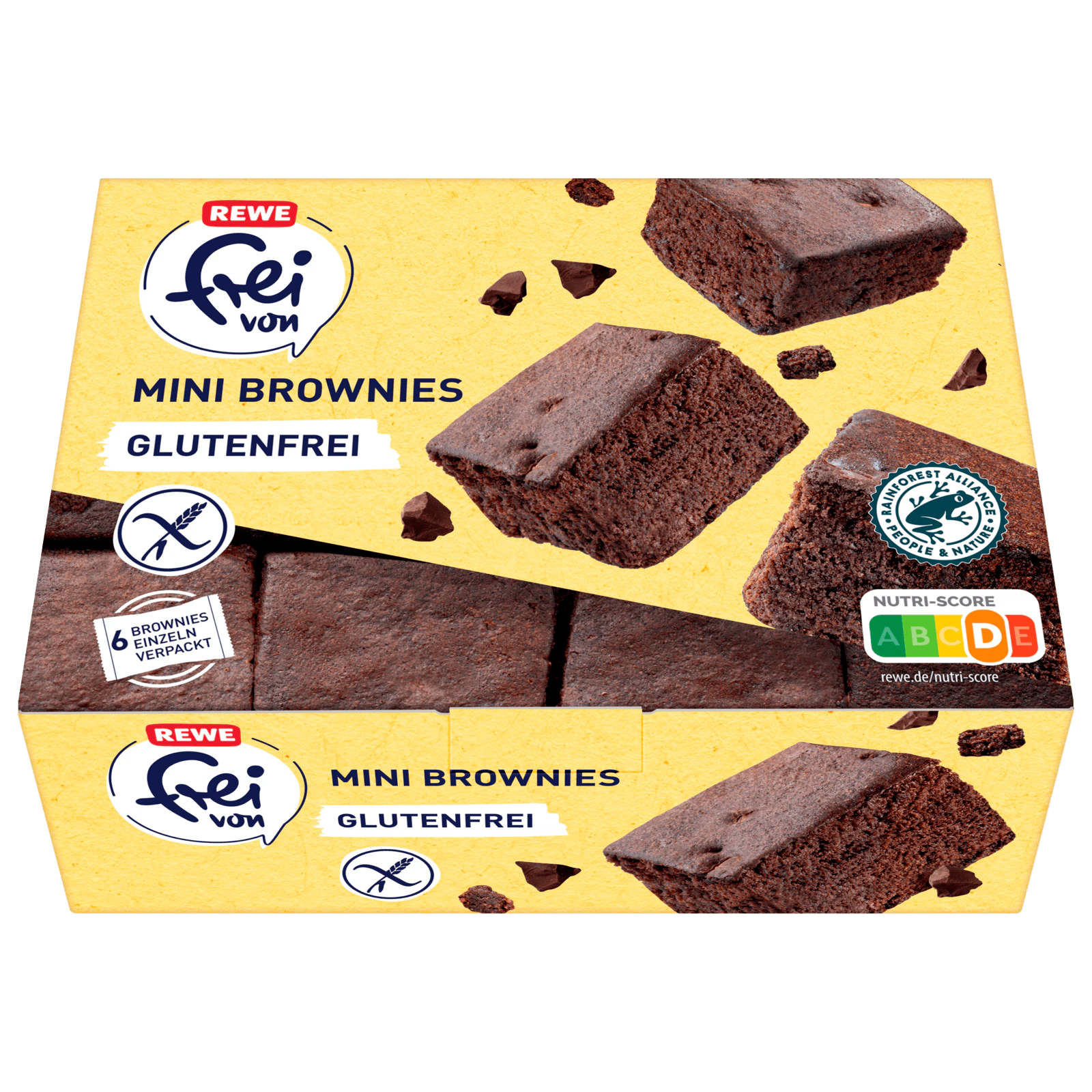 REWE frei von Mini-Brownies glutenfrei 222g