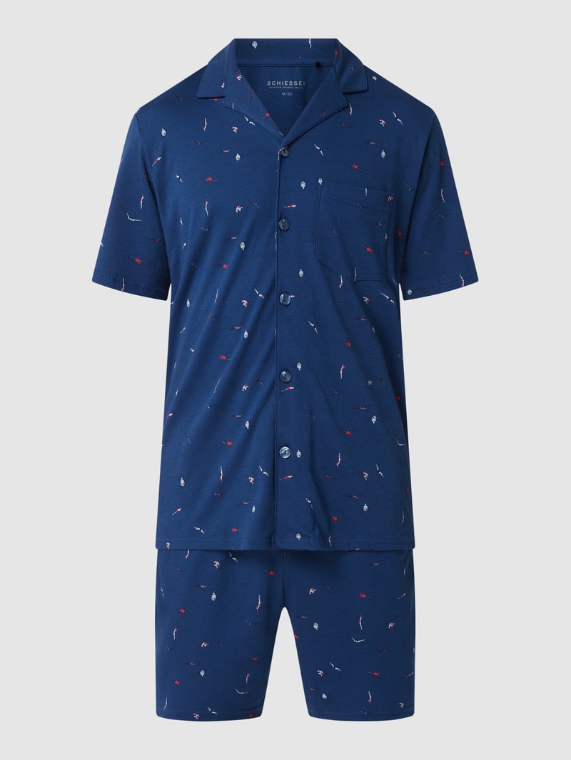 Pyjama aus Baumwolle in dunkelblau