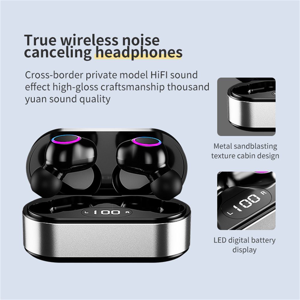 Mutoy Kabelloser Kopfhörer, Transparenter Bluetooth-Kopfhörer In-Ear-Kopfhörer (Stereo-Kopfhörer, Ultraleichtes Design, Geringer Stromverbrauch)