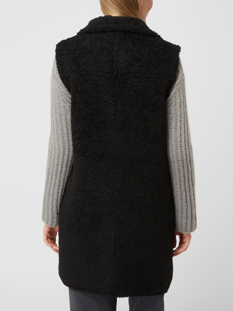 Weste in Shearling-Optik in schwarz