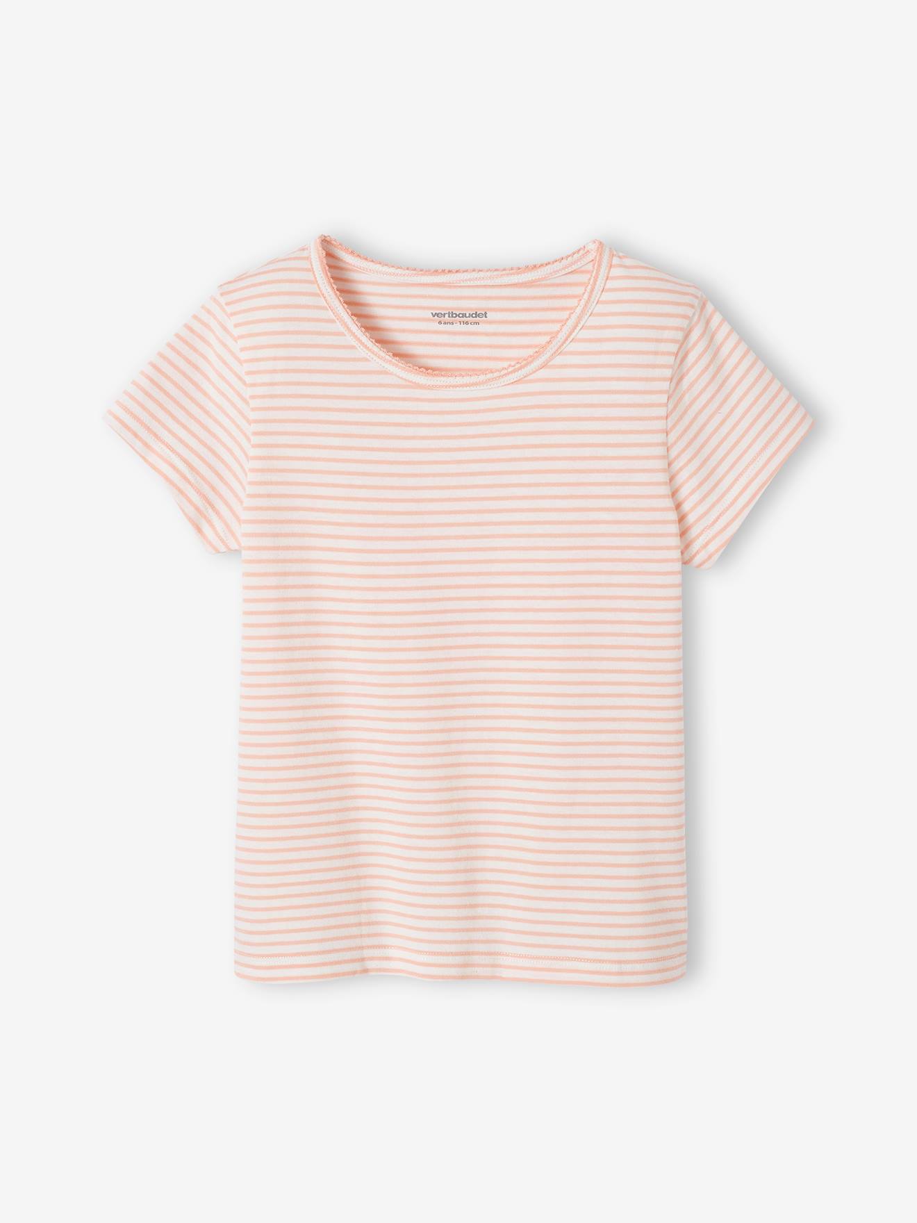 Lot de 3 T-shirts manches courtes fantaisie fille BASICS blanc