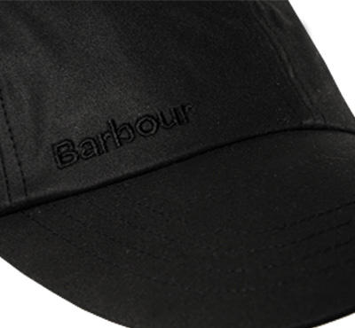 Barbour, Cap, Baumwolle gewachst, schwarz