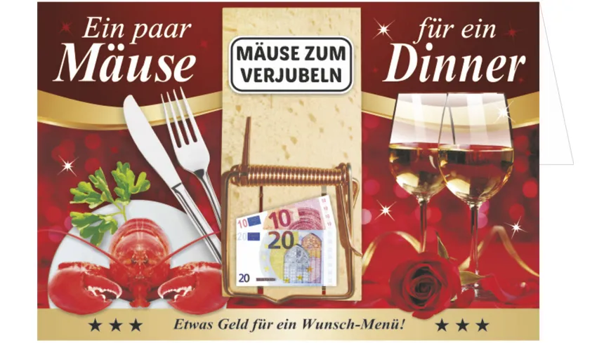 Mausefalle als Geldgeschenk - Mäuse für ein Dinner