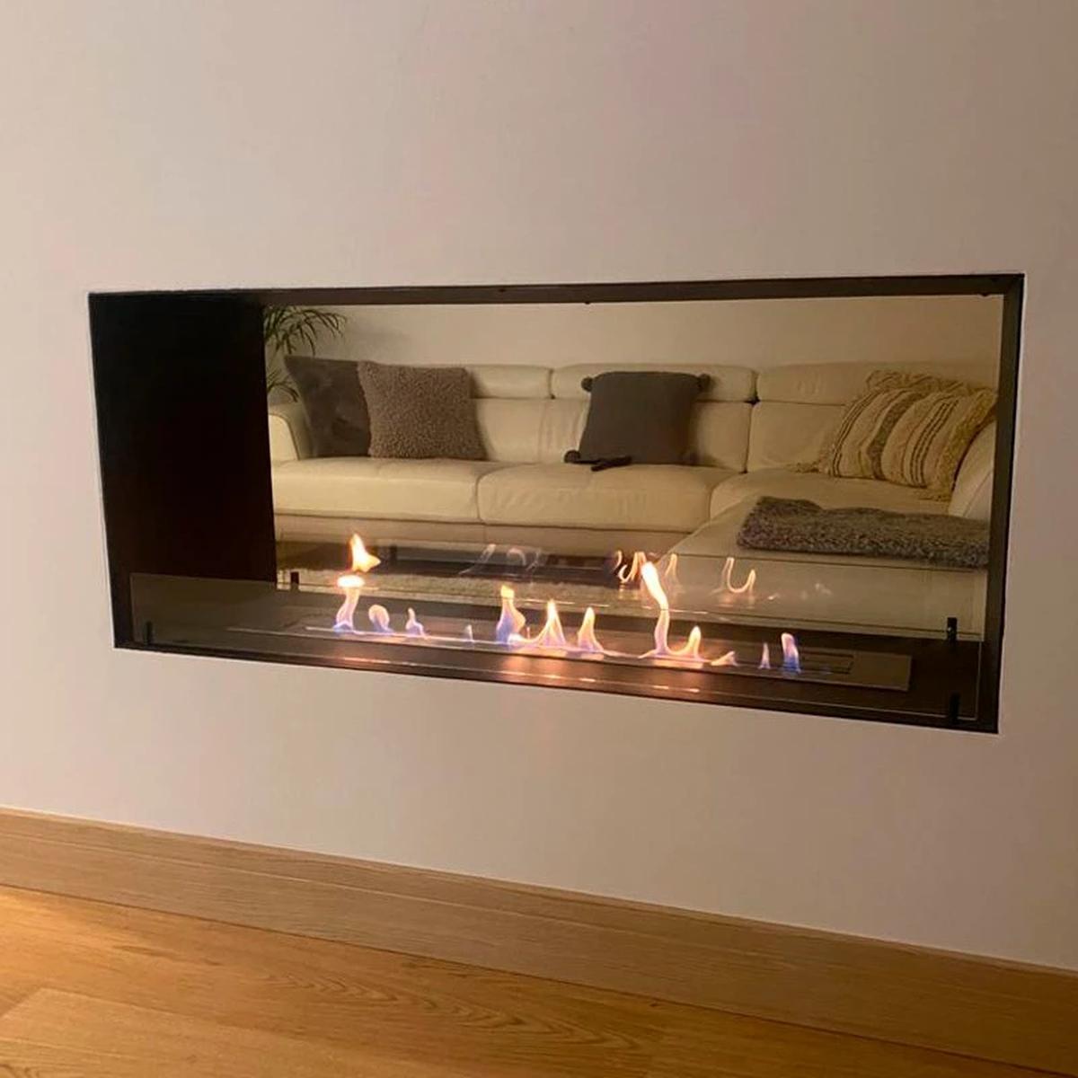 Foco Foco Two 1200, doppelseitiger Bioethanol-Wandkamin, manueller oder automatischer Brenner, 6,2 kW